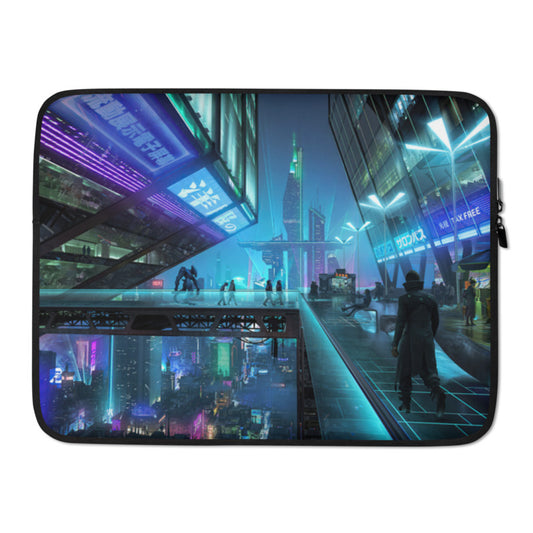 Neon city night Laptop Sleeve Case Bag Zipper