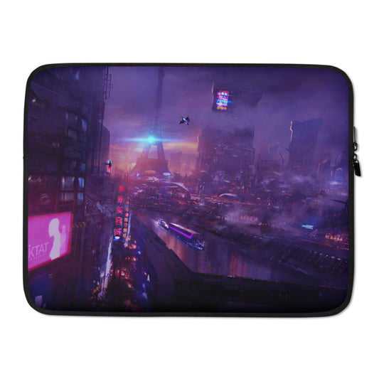 Neon paris city Laptop Sleeve Case Bag Zipper